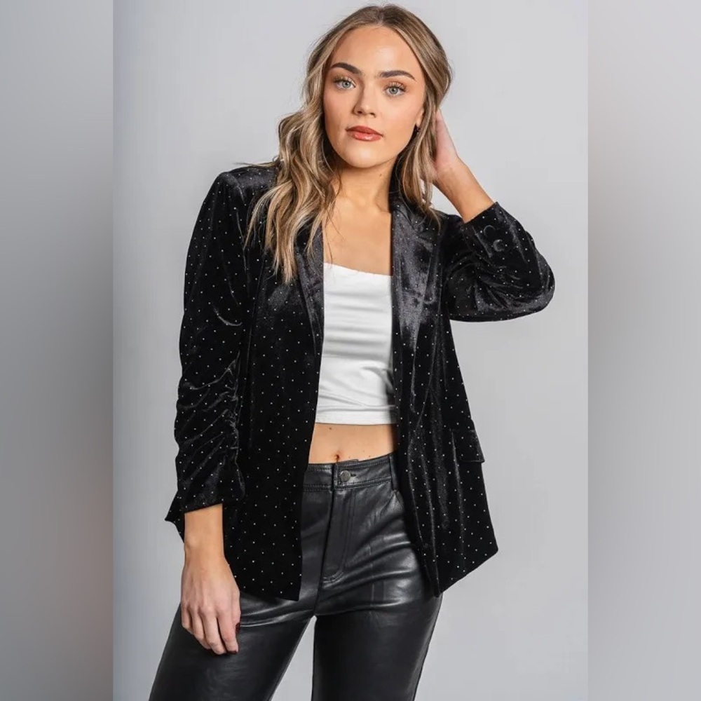 Velvet Rhinestone Blazer